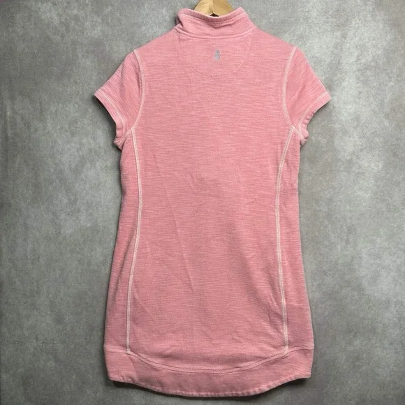 Tommy Bahama Womens M Pink Tobago Bay Half Zip Short Sleeve Pima Dress Resort - Picture 2 of 7